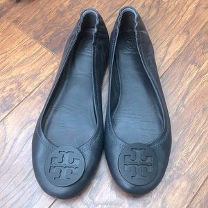Navy Blue Tory Burch Minnie Flats